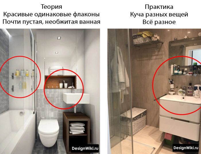 Дизайн маленькой ванной комнаты — Современные стили оформления интерьера (74 фото)