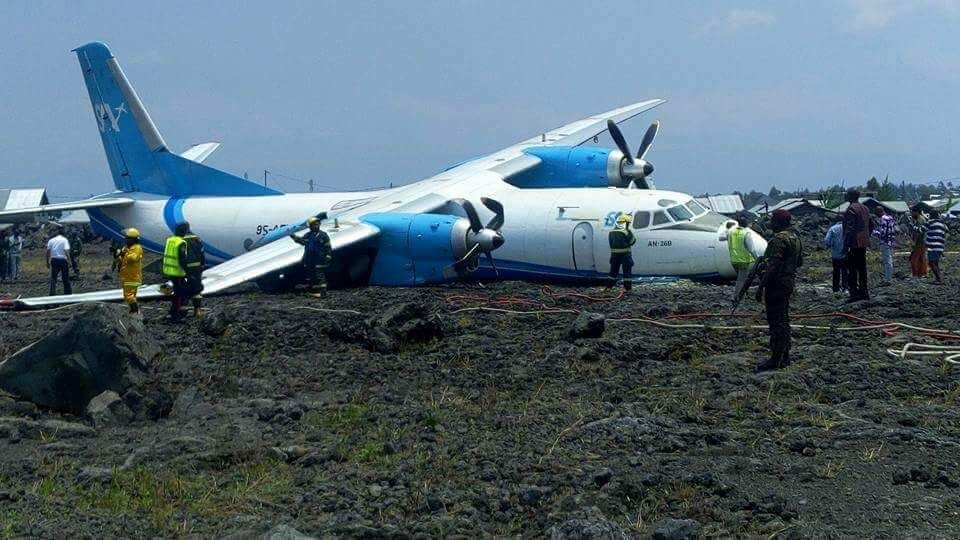 Ан-26Б авиакомпании Serve Air, совершивший 10 сентября 2017 года жёсткую посадку в аэропорту Гомы