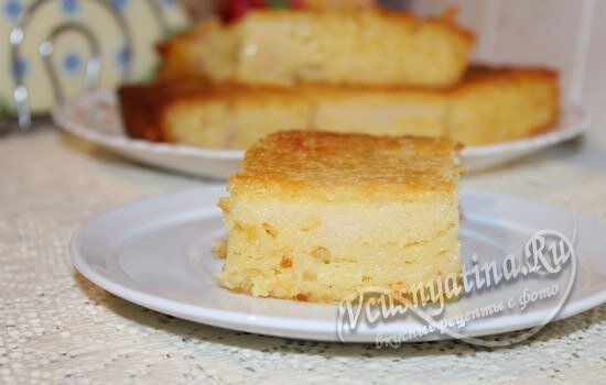 Манник на кефире с бананом