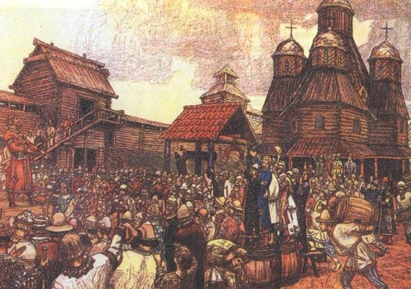 Вече во Пскове - Васнецов Виктор
