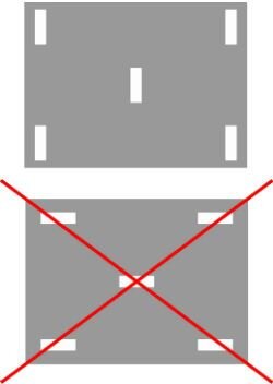 Рис. 1. Способ крепления зеркала при помощи двухсторонней ленты