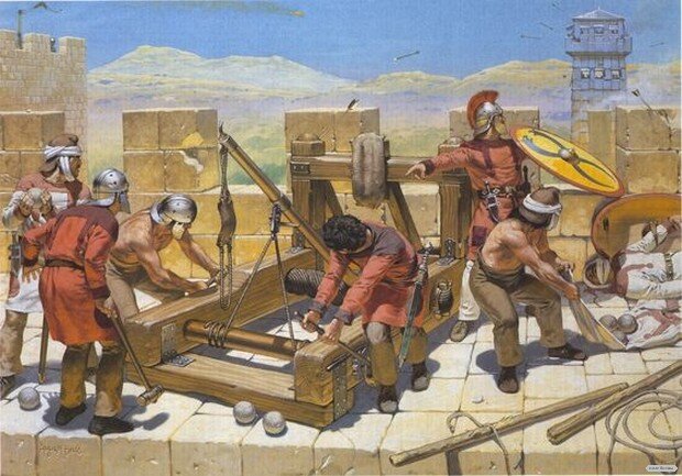 Катапульта на оборонительной стене