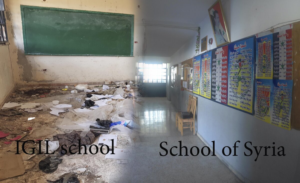 На юге Голанских высот, в так называемом «Треугольнике смерти», когда населенные пункты были под гнетом ИГИЛ дети не хотели идти в школы, но приходилось ходить, как бы не укрывали их их родители. Жители Мааррии, Арды и Эль-Джамплы рассказали, что под страхом смертной казни заставляли ходить в школы, где преподавали только исламского радикализма. А тех кто не повиновался ждал Шариатский суд, который был в каждой школе. Теперь после освобождения южных провинций Сирии дети с большим удовольствием  и радостью ходят заниматься в школы!