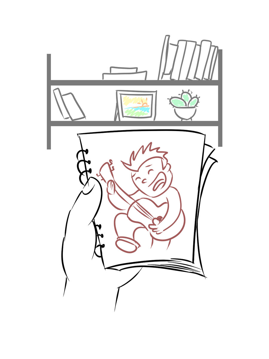 Музыкант в блокноте