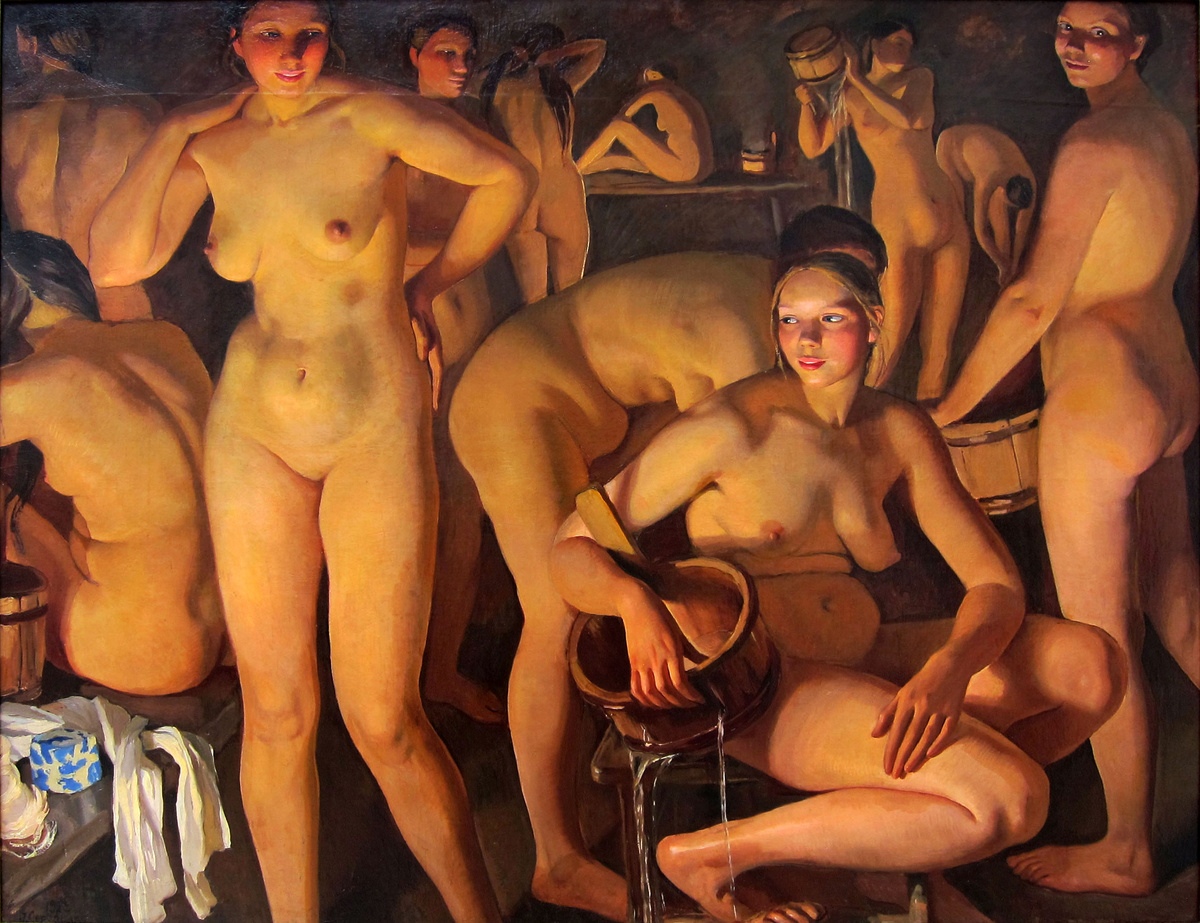 Баня. Картина Зинаиды Серебряковой. 1913 г.