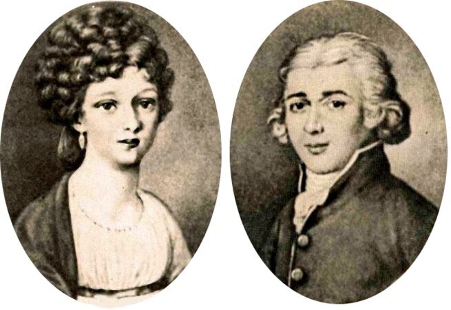 Миниатюры с изображением четы Бенуа (бабушки и дедушки Александра) 90-х годов XVIII века