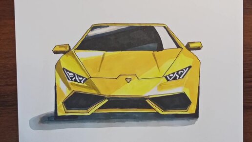 Как нарисовать Lamborgini Huracan маркерами