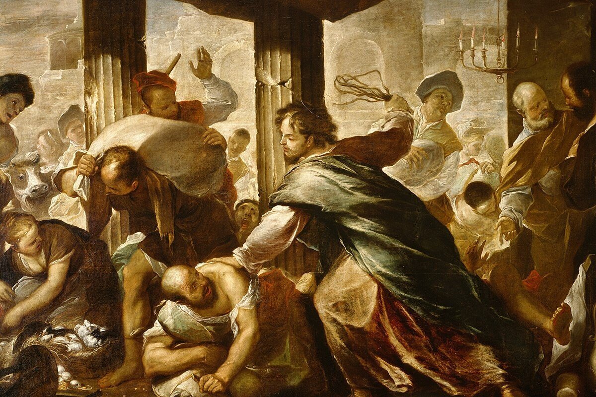 Христос изгоняет торговцев из храма Эль греко
