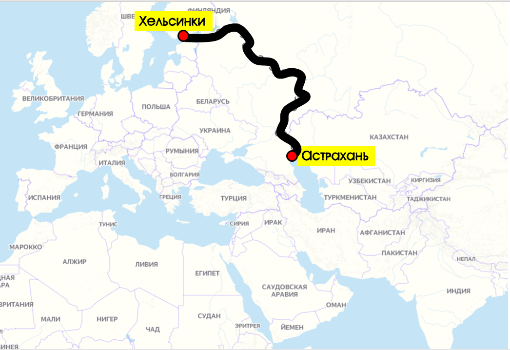 примерный путь канала "Север-Юг"