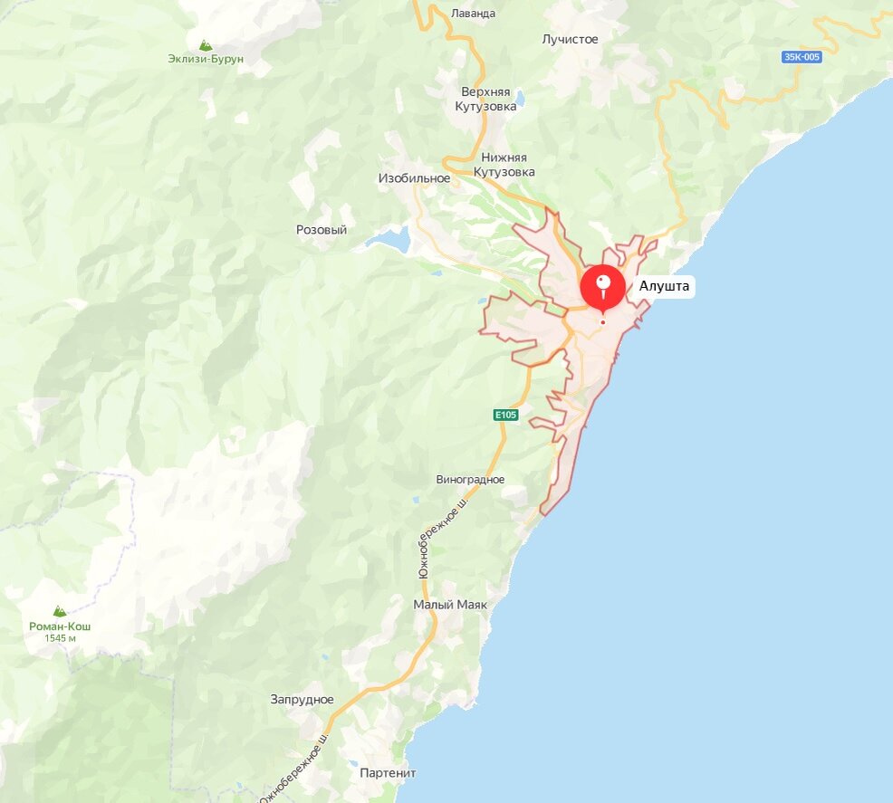 Вместе с районами внутри города Алушты целесообразно рассматривать близлежащие поселки. При поиске жилья с быстрым доступом к морю - Малый Маяк, Утес и Партенит, расположенные на Южнобережном шоссе по направлению к Ялте; в удаленности от моря поселки Изобильное, Нижняя и Верхняя Кутузовка, расположенные выше в горах на Симферопольском шоссе 