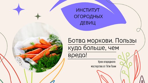 Ботва моркови. Польза и вред. Пользы куда больше...