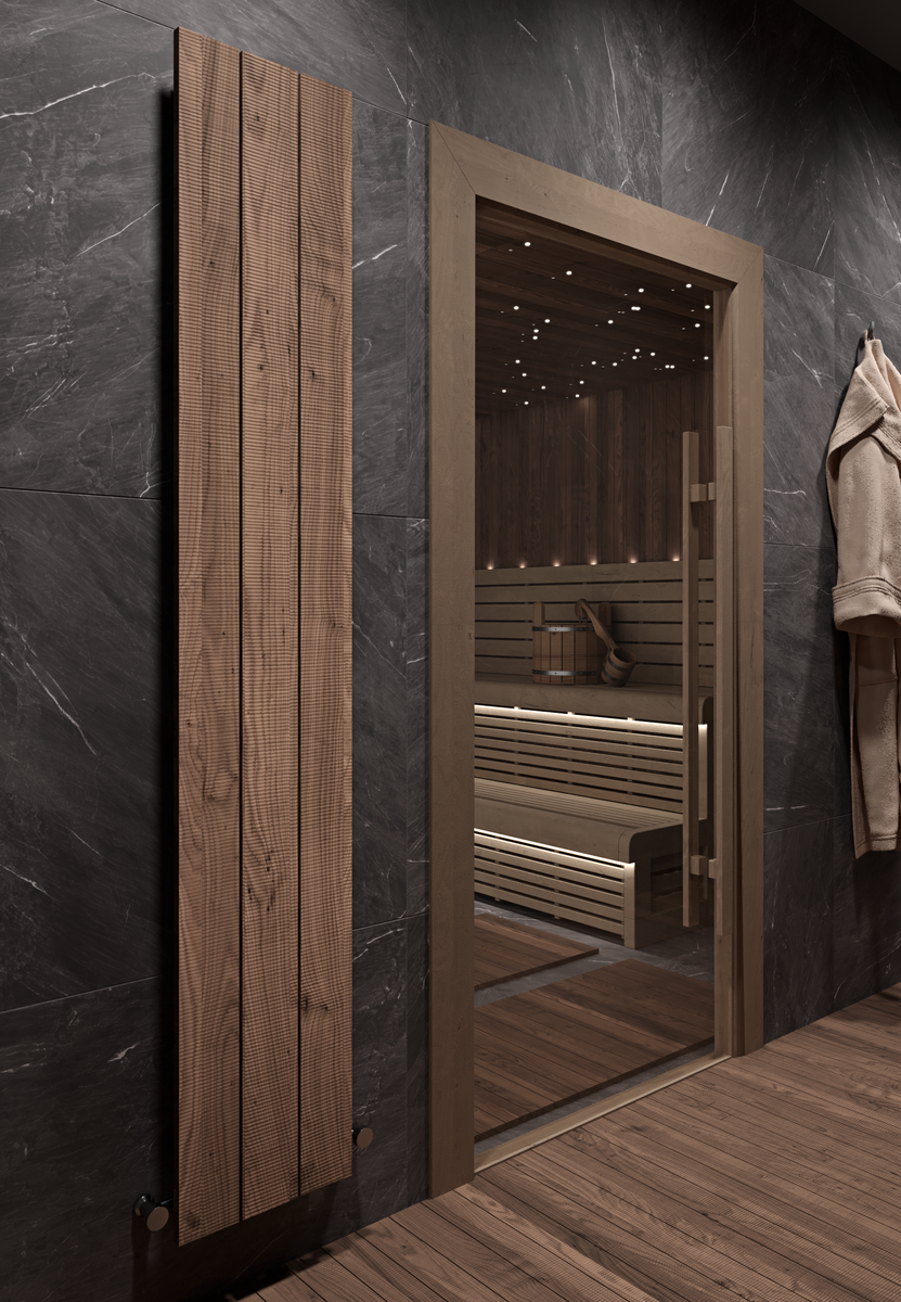 Радиатор отопления MIVARMO 3 секции. Декоративное окрашивание под структуру дерева 