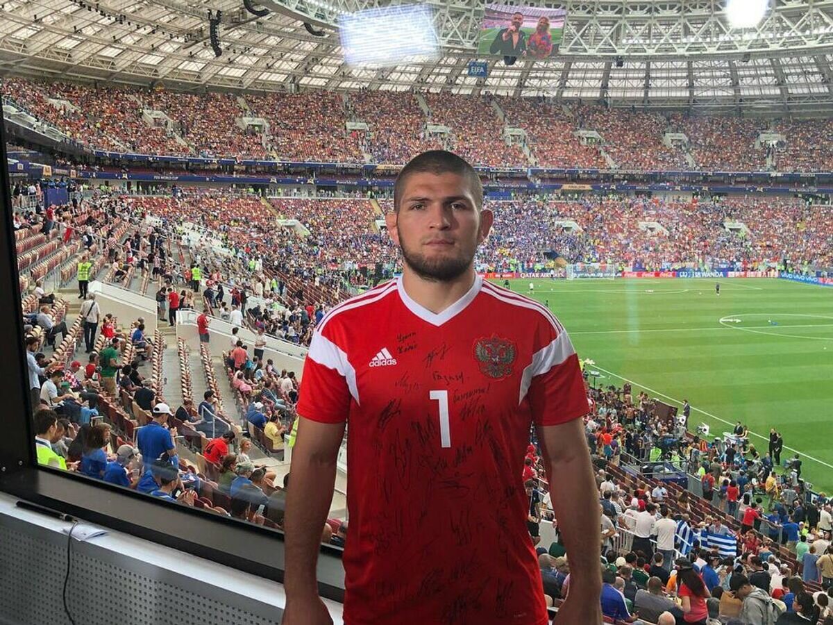    Хабиб Нурмагомедов на финале ЧМ-2018© Соцсети спортсмена