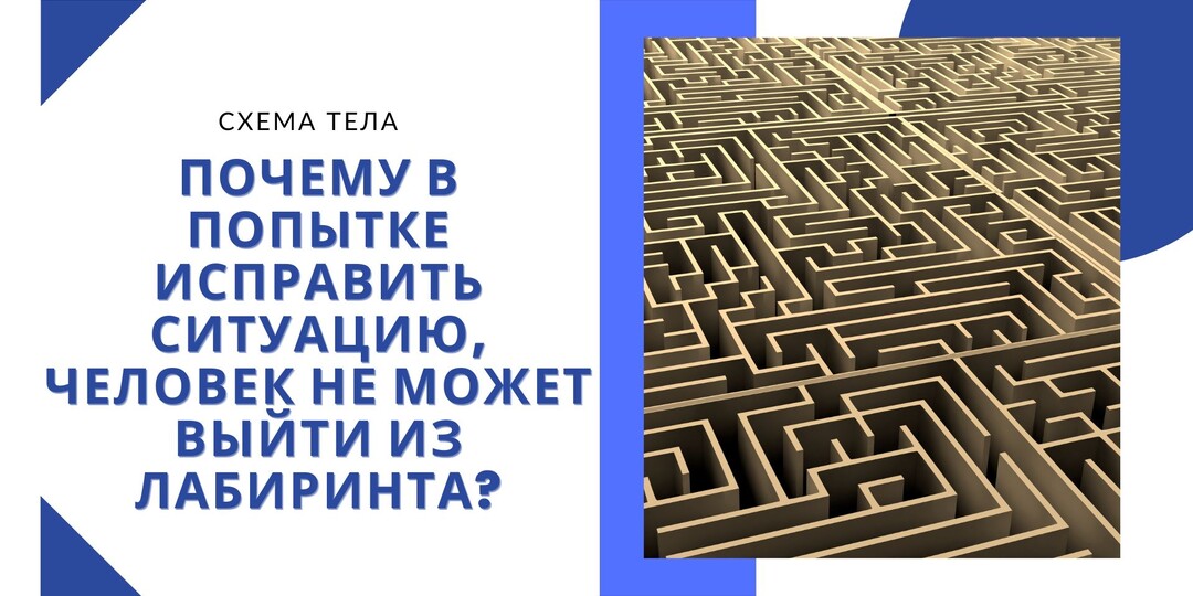 Почему в попытке исправить ситуацию, человек не может выйти из лабиринта? Схема тела