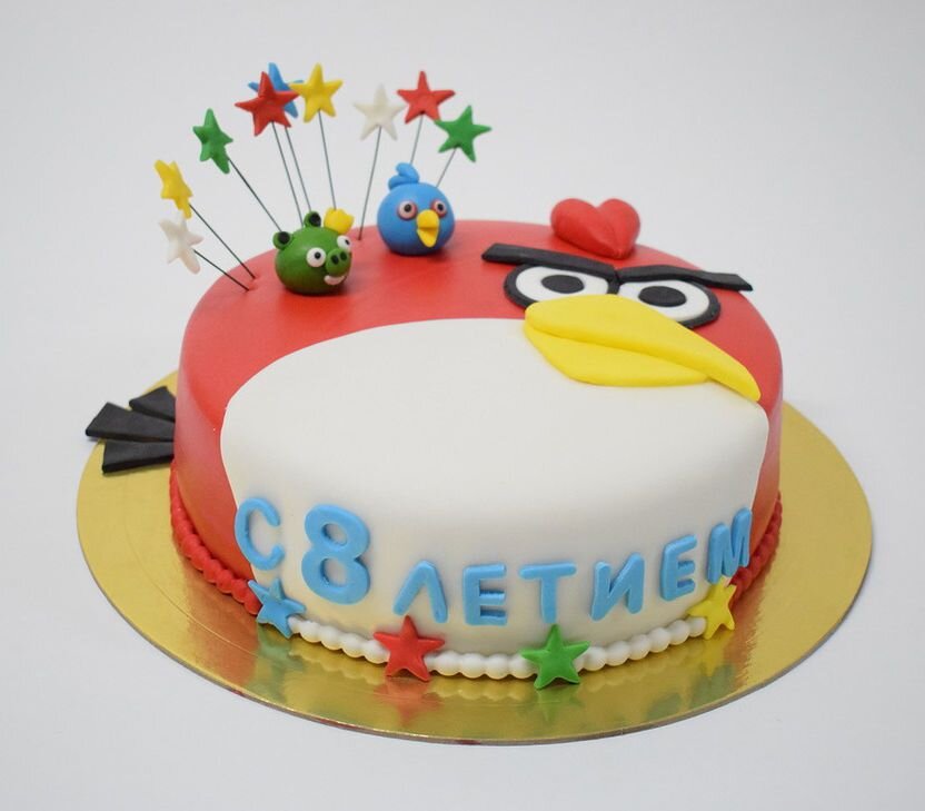 Детский торт angry birds энгри бердз № - торты на заказ ПРЕМИУМ-класса от КП «Алтуфьево»