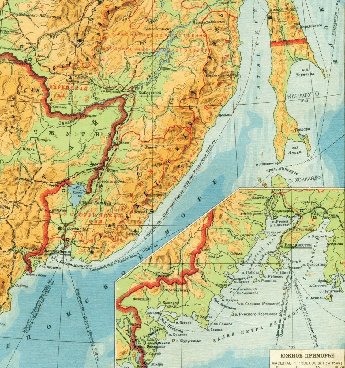 Карта Приморский край Дальний Восток