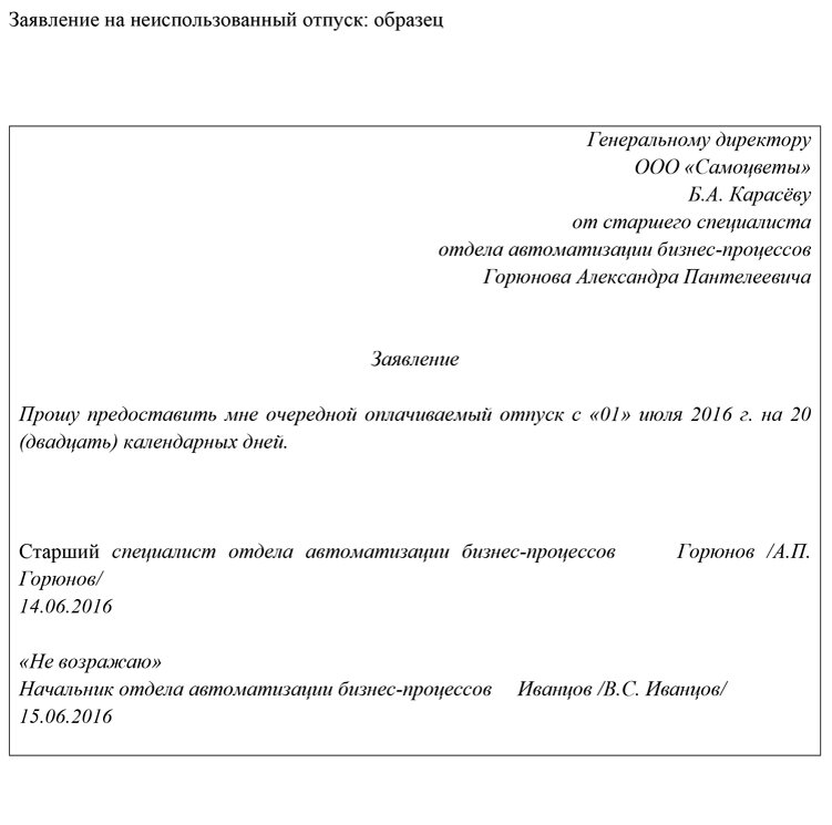 Компенсации на время отпуска