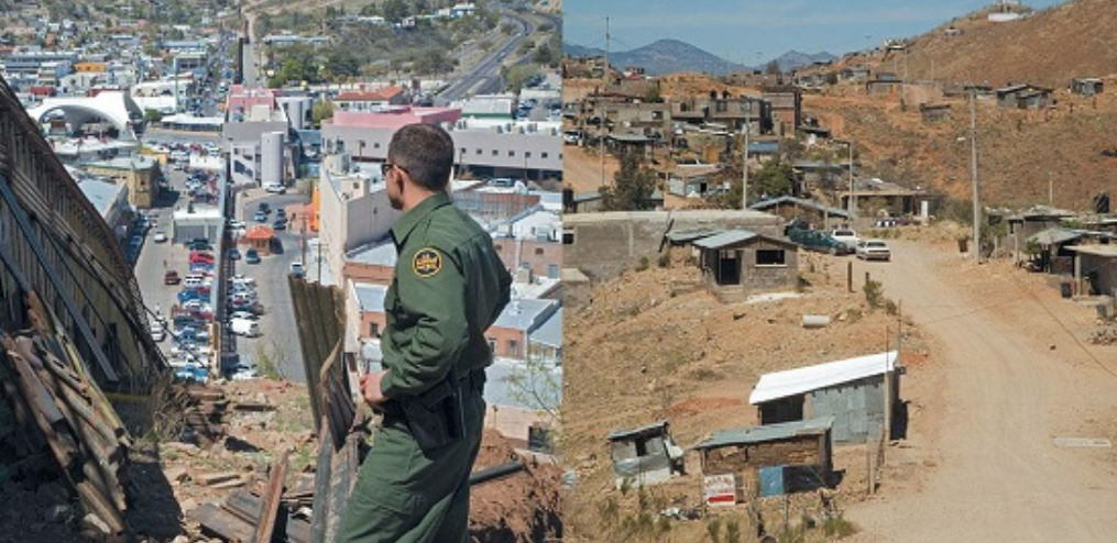 Ногалес -  город, разделенный стеной: к северу - штат Аризона (США), к югу - штат Сонора (Мексика)