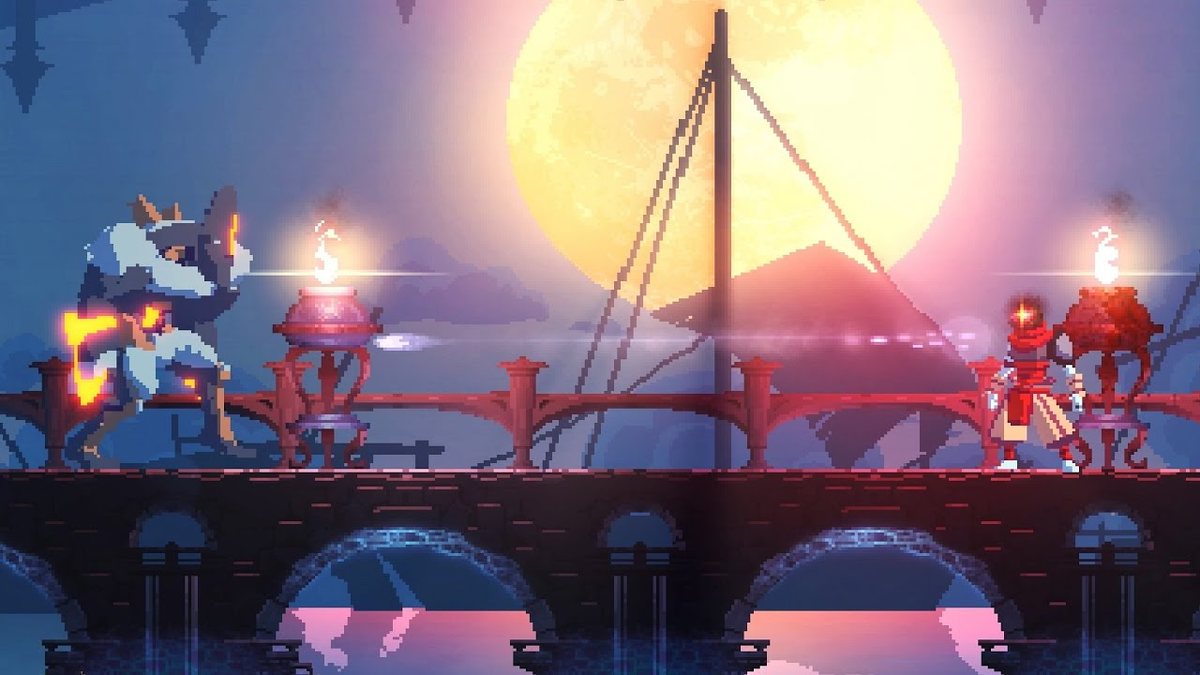 Привратник, первый босс для многих игроков. Он, если что, слева