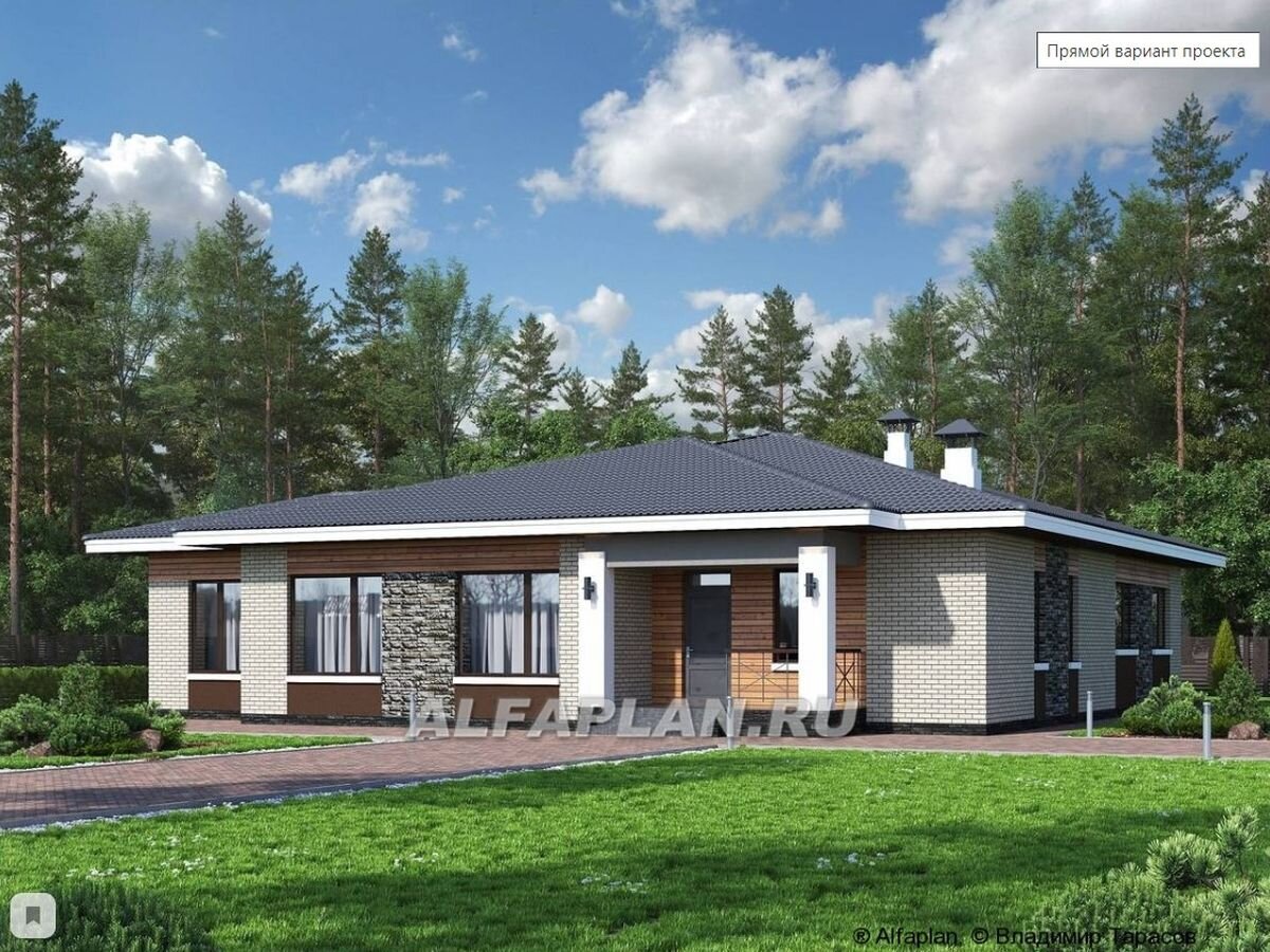 НА СЛАЙД-ШОУ 3 ФОТО: Проект одноэтажного дома "Горизонталь" 666А