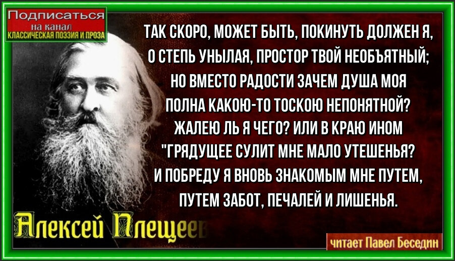 В степи , Алексей Плещеев, Русская Поэзия