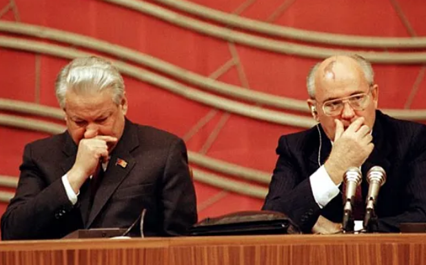 М.С. Горбачева и Б.Н. Ельцина