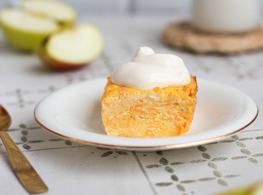 Запеканка с яблоком и морковью от Дарьи Третьяковой. Красота подачи имеет значение! https://t.me/wellness_hedonism