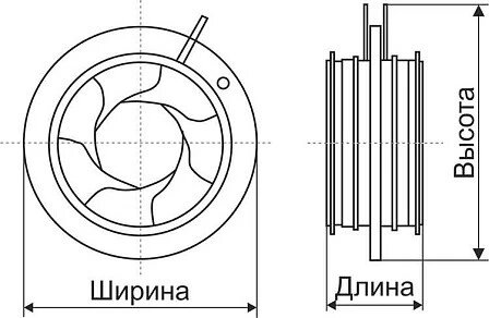 Габаритные и присоединительные размеры ирисовых клапанов