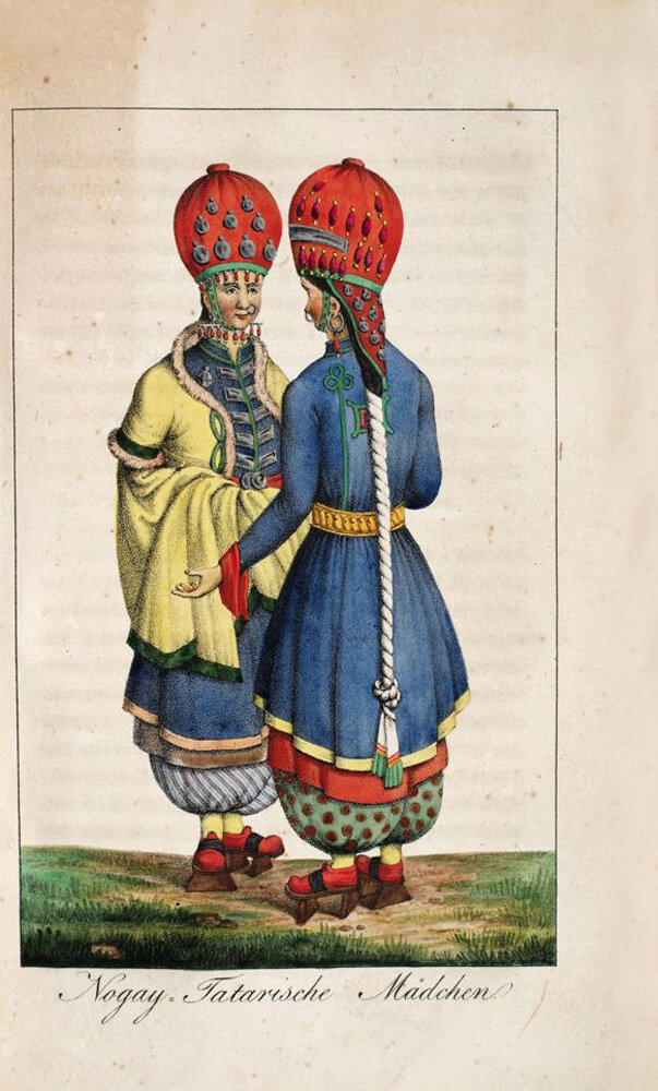Ногайские девушки в Приазовье. Гравюра Даниеля Шлаттера, 1822-28 годы