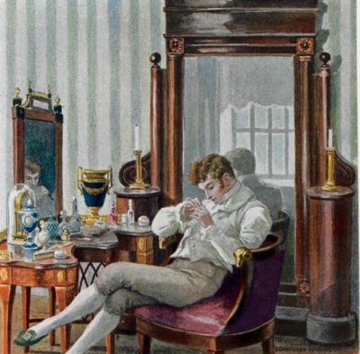 Евгений Онегин в кабинете Автор: Е. П. Самокиш-Судковская
Источник: Иллюстрации | Сайт о романе Евгений Онегин