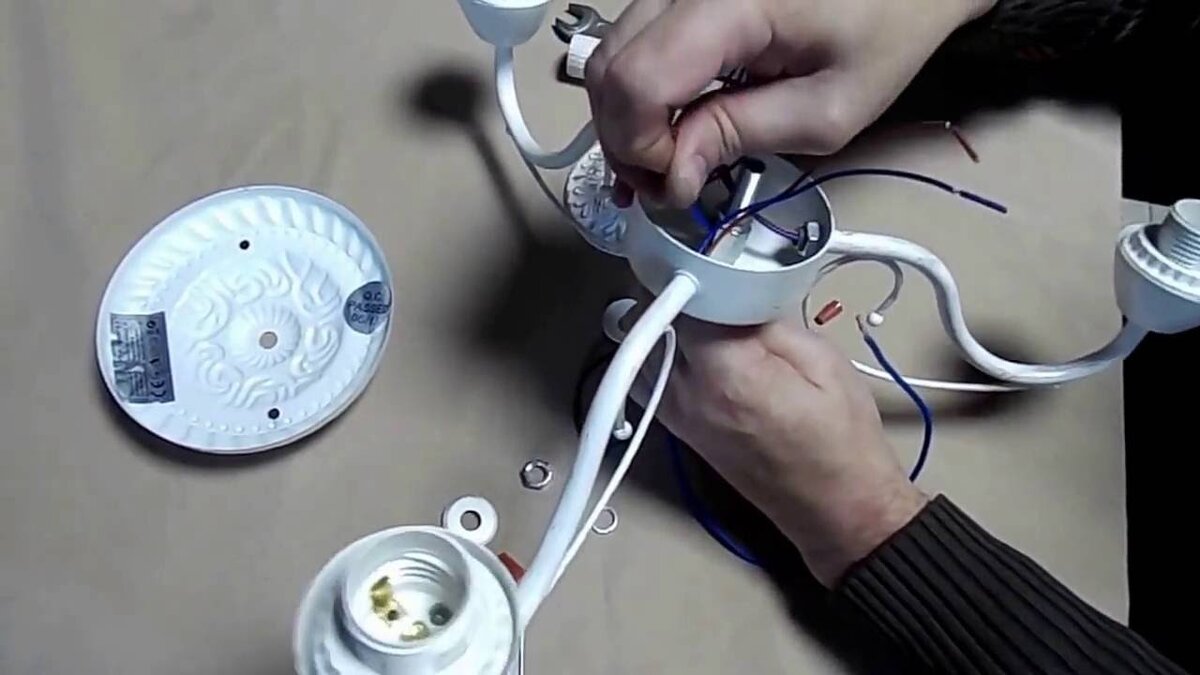 Подключение люстры