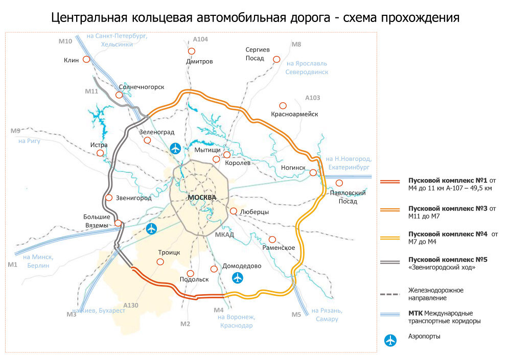 Где проходит цкад в московской области карта