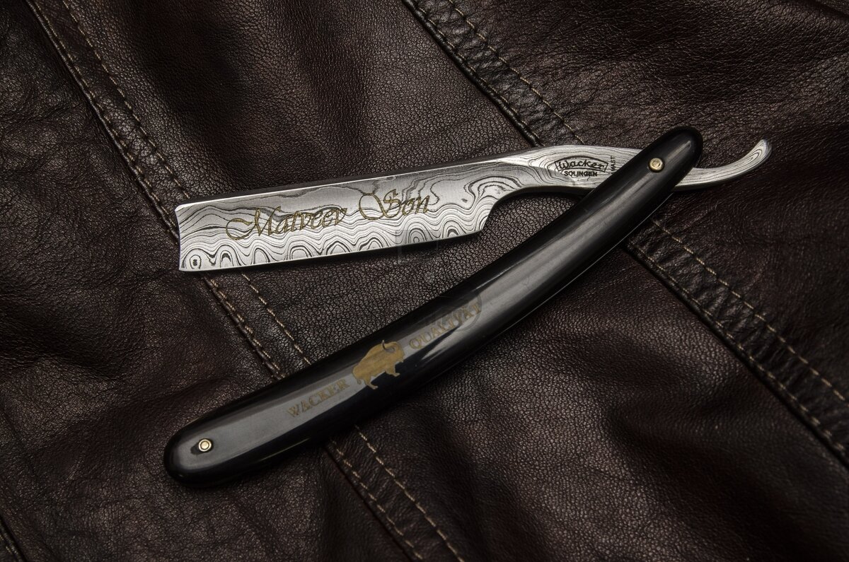                                              Опасная бритва WACKER, Дамасская сталь.