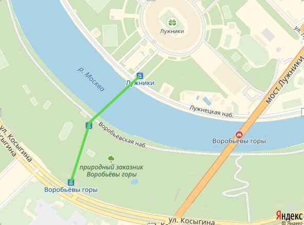Воробьевы горы канатная дорога пушкинская карта