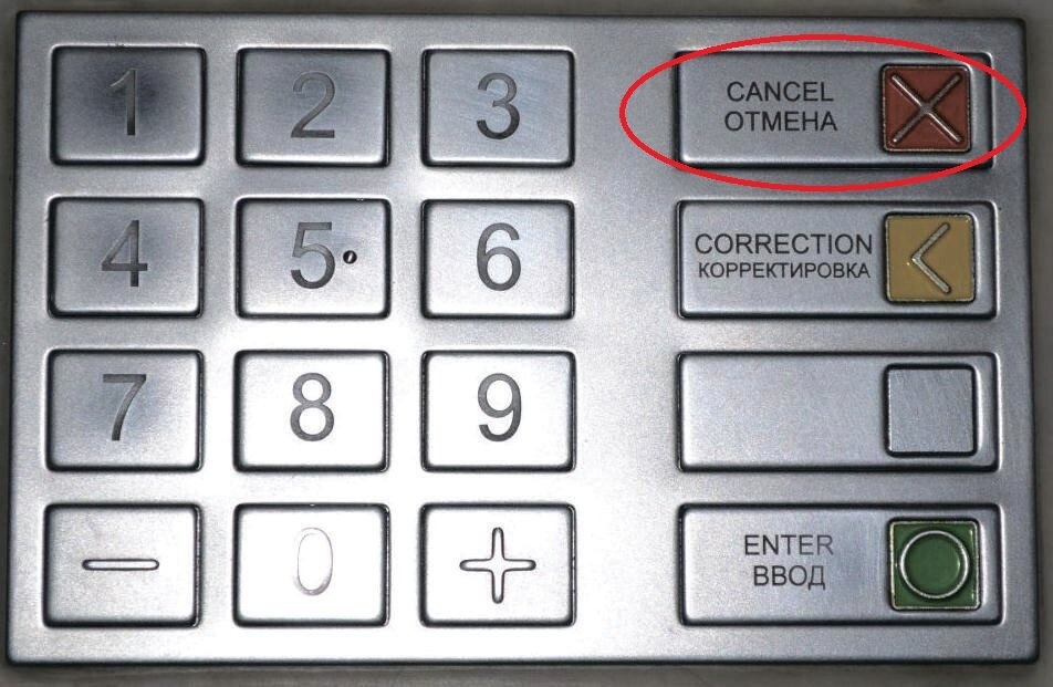 Расположение цифр на банкомате