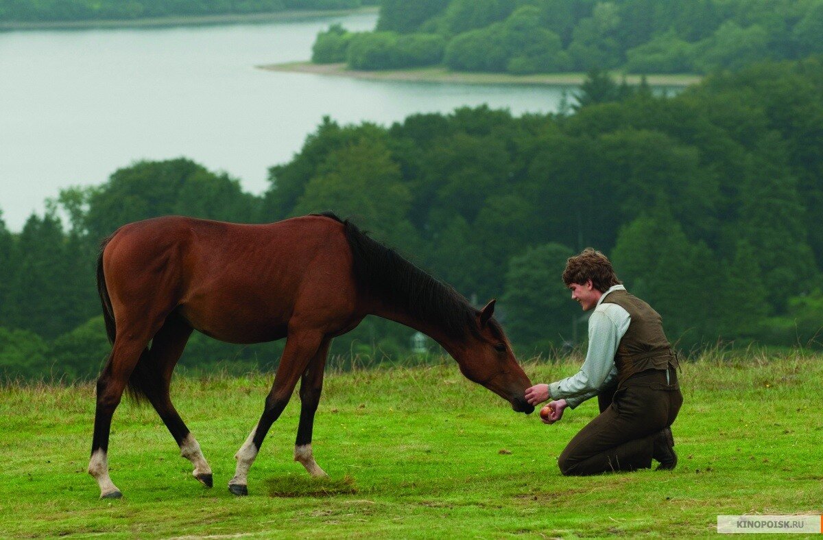 Кадр из фильма "Боевой конь". Альберт и его друг накануне войны