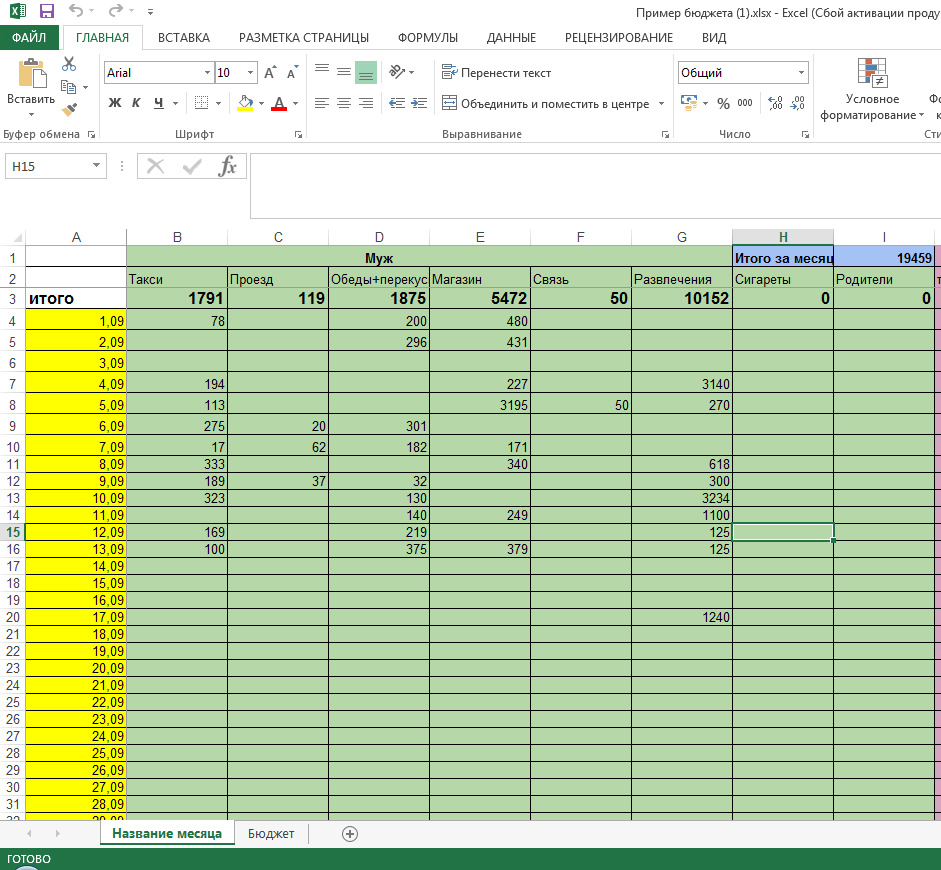 Лист 1. Расходы