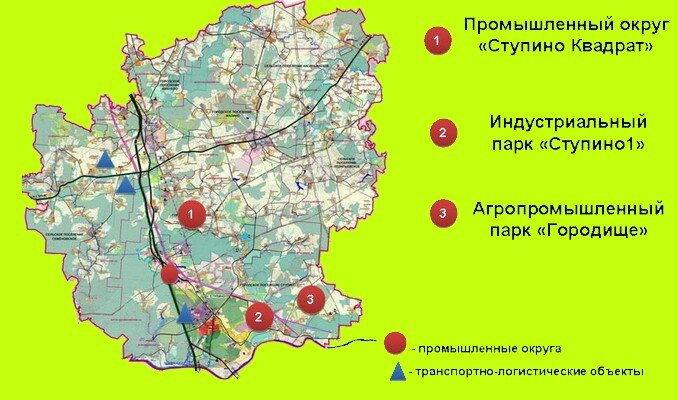 Карта подмосковья с городами ступино