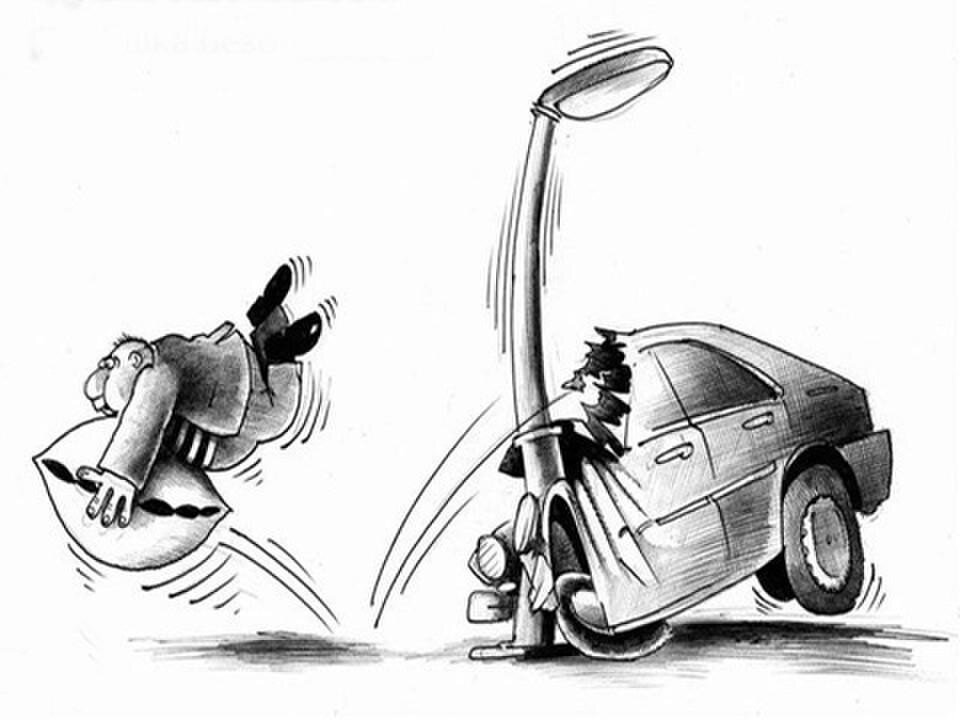 Сбился рабочий. ДТП рисунок. Рисунки аварии машин. ДТП карикатура. Подушка безопасности карикатура.