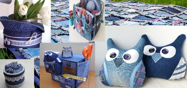 Домашний декор из джинсовой ткани