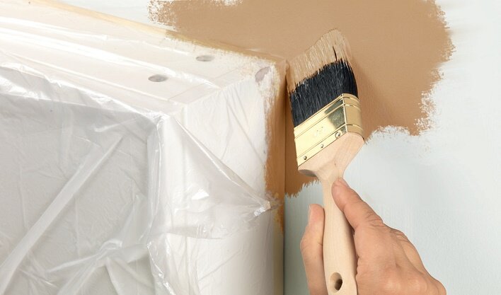 Окраска в углах и по краям 