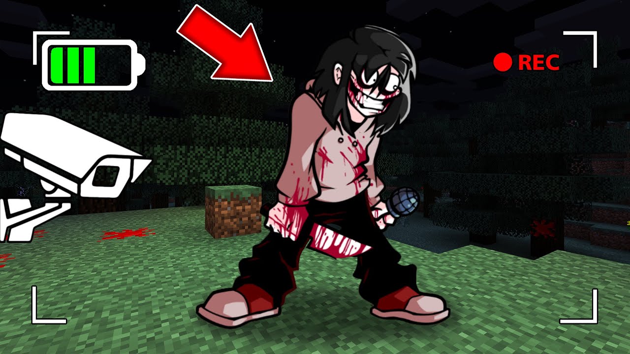 Слежу за ДЖЕФФ УБИЙЦА FNF через камеру в майнкрафт! JEFF THE KILLER  MINECRAFT