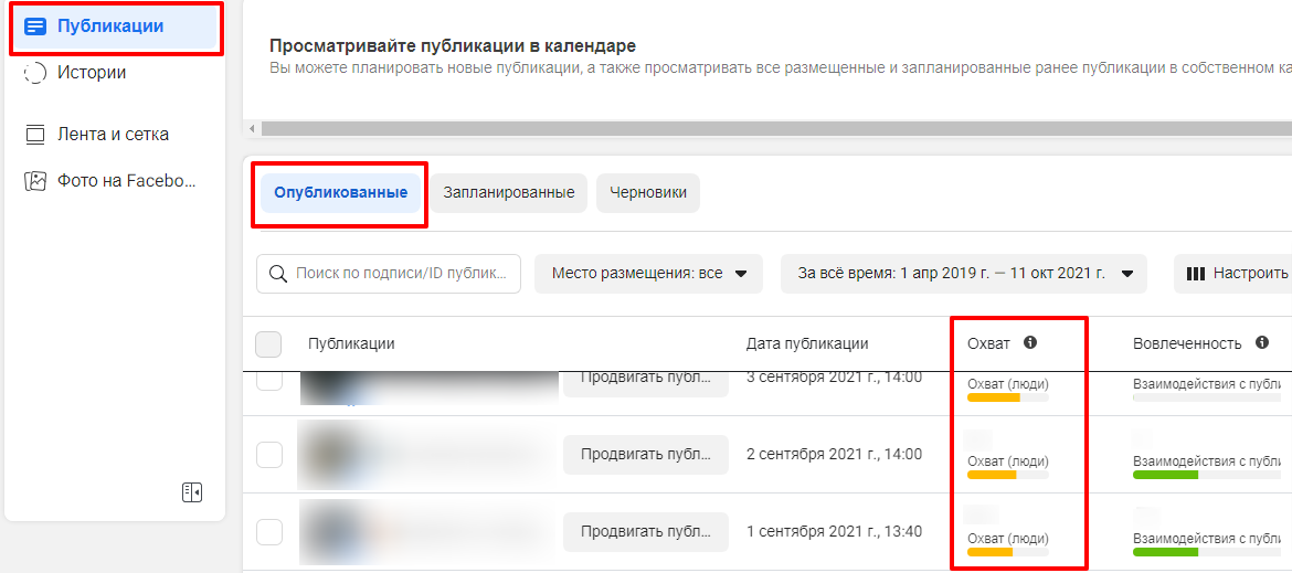 Как смотреть охваты поста в Facebook