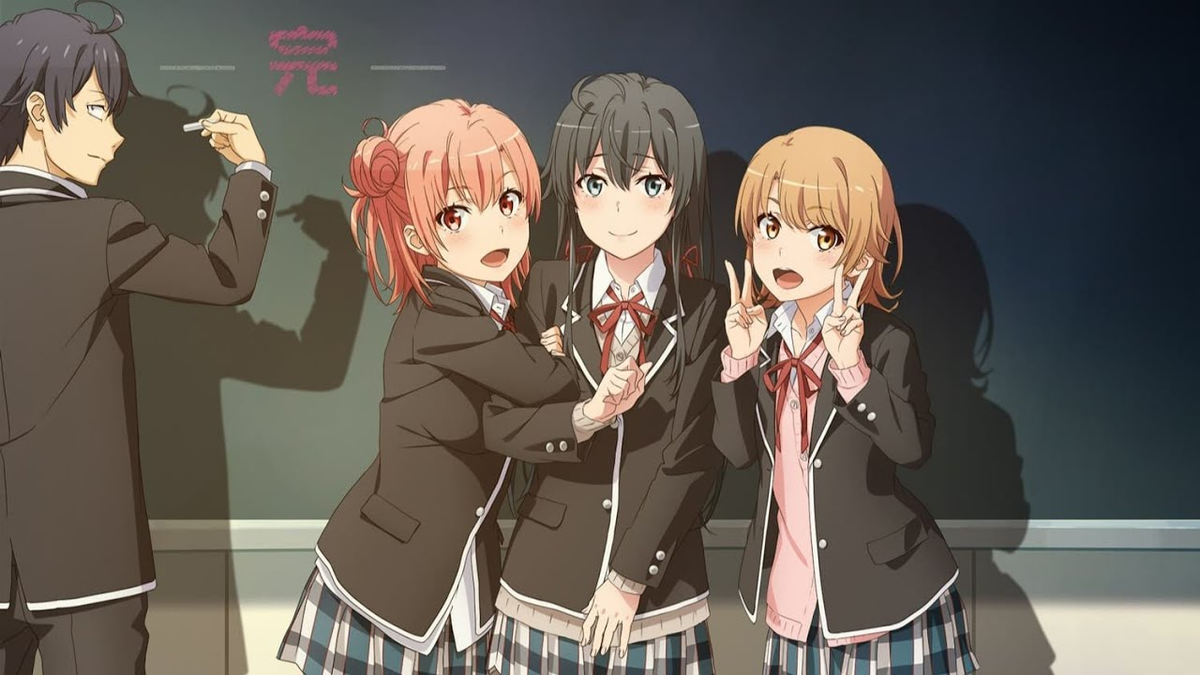 Розовая пора моей школьной жизни. Аниме Yahari ore no Seishun. Oregairu аниме. Yahari ore no Seishun Love comedy WA Machigatteiru аниме. Аниме моя Школьная романтическая жизнь не удалась.