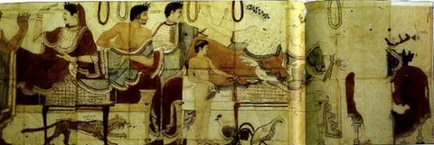 Фреска, этрусская гробница.