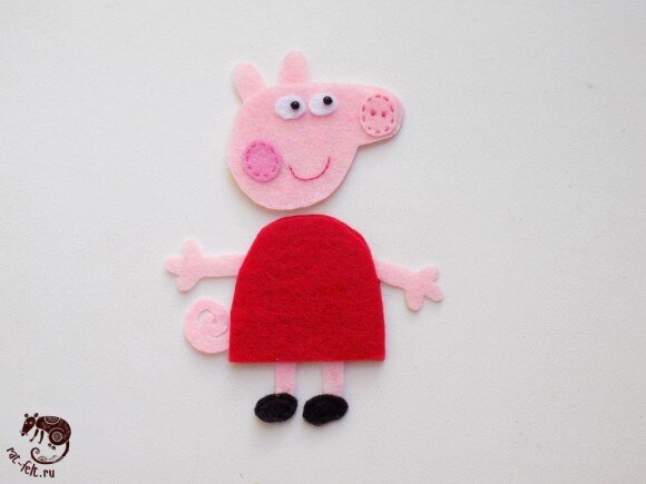 Свинка Пеппа из фетра своими руками - любимая игрушка для вашего малыша