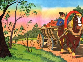 
Ехал мужик с горшками и потерял один горшок.