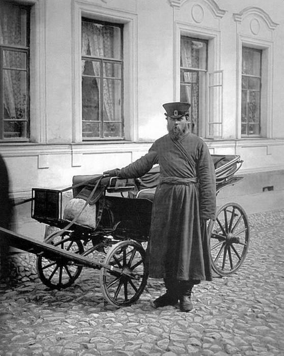 Профессиональный московский извозчик – «голубчик». Россия, 1880 год.