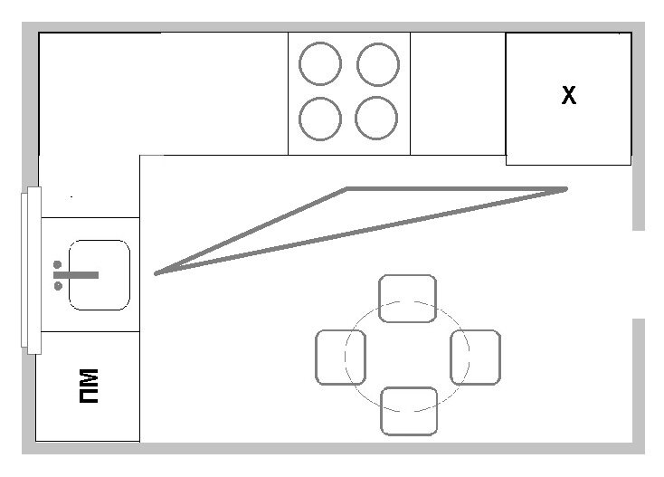 Как нарисовать план кухни с мебелью на бумаге