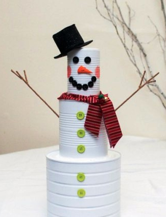 Забавный снеговик из бумаги. Мастер-класс